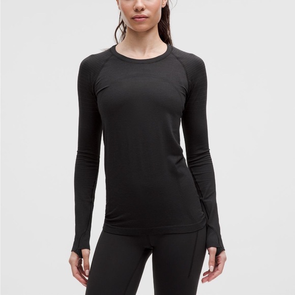 ❤️ Lululemon Swiftly Tech Long Sleeve Top Size 4 Black NWOT - Picture 1 of 5
